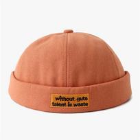Classic Letter Embroidery Docker Brimless Cap Hat Retro Street Style Spring Summer Outdoor Unisex Adjustable Skullcap Gorras Y2K One Size oranžinė