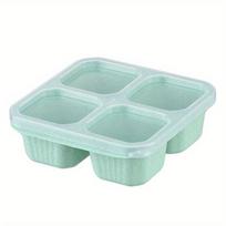 3pcs Bento Snack Boxes with Lid 4-Compartment Reusable No BPA Lunch Box Durable Meal Prep Containers for School Work Travel 4&1 gray