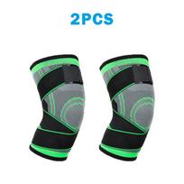 2PCS Knee Pads Active Pressurized Elastic Kneepad Support Fitness Basketball Volleyball Brace Medical Arthritis Joints Protector M žalia