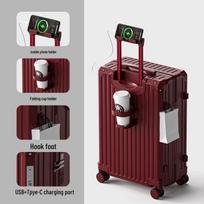 20  Wheeled Carry-on Suitcase with Lock: Large Capacity Travel Case for Weddings 20 inch gray