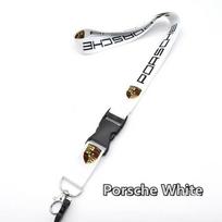 Dirželis raktams Kaklo dirželis Kortelės ID ženkliuko laikiklis Raktų pakabukas Raktų laikiklis Raktų žiedas Dovanos Porsche Macan Panamera Cayenne Cayman 911 CY5 white