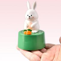 Countdown Timer Mechanical Timer 60 Minutes Cartoon Animal Magnetic Easy Operation Sound Light Alert for Study Kitchen Green beige