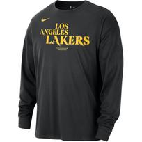 Nike X NBA Collaboration Courtside Los Angeles Lakers American Crew Neck Loose Fit Long Sleeve T-Shirt Men T-Shirt Black HJ2714010 XS black
