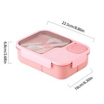 Bento pietų dėžutė vaikiška pietų dėžutė mikrobangų krosnelėje šildoma bento dėžutė su stalo įrankiais kawaii 3 skyrių sumuštinių užkandžių maisto dėžutė maisto laikymui 1450ml rožinė