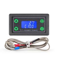 ZFX-TW01 Temperatūros reguliatorius WiFi Programuojamas skaitmeninis termostatas K tipo DC 12-36V Reguliuojamas temperatūros reguliatorius black