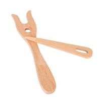 Medinė mezgimo šakutė, pynimo įrankis ir didelės akies adatos rinkinys Ergonomiška rankena gobelinams, apyrankėms, pynimo, audimo projektams 1 beige