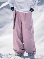 Harbin Waterproof Snowboard Pants - Unisex Loose Fit, Windproof, and Plus Velvet Warm for Outdoor Skiing. M rožinė
