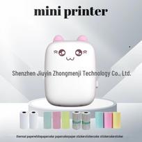 Portable Bluetooth Thermal Printer: Pocket-Sized Inkless Photo & Label Printer 5 Rolls of Thermal Printing Paper white