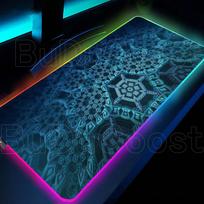RGB Cool Geometric Shape Starry Sky Mouse Pad Gaming Geometry Luminous Anti Slip Computer Office Rubber Cool Mouse Pad Desk Pads RGB300x600x3mm blue