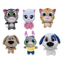 6VNT 15cm Kalbantis Tomas ir Draugai Pliušiniai Žaislai Lėlės Kawaii Kalbantis Tomas Angela Hank Ginger Ben Krapštukų Mašinos Lėlės Negali Kalbėti Versija 15cm gray