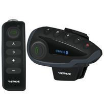 1200M Bluetooth Intercom Motorcycle Helmet Interphone Headset NFC Remote Control black