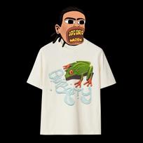 Subculture Spray Painting Street Retro Genderless Art Students Wear Short-sleeved T-shirts Short-sleeved T-shirt S white