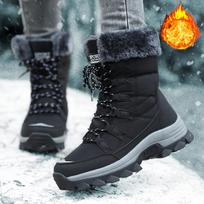 Žieminiai sniego batai moterims Lauko šiluma Dirbtinis kailis Storu padu Ankle Boots moterims Neslystantys Dėvėjimui atsparūs Atsitiktiniai žygio batai moterims 39 smėlis