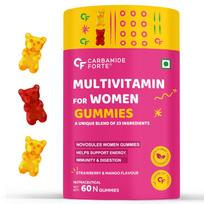 Carbamide Forte Multivitamin Gummies for Women 60 Veg Gummies Hair Skin Nails Support Energy Immunity yellow