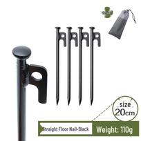 Windproof Tent Stakes: Outdoor Camping Iron Pegs (20/25/30/40cm) black
