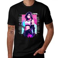 Final Fantasy VII Tifa Lockhart Cyberpunk Neon Pixel Oversized T-Shirt, Classic Game Character Graphic Tee, Unisex Casual Top 4XL