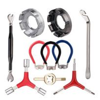 Bike Spoke Wrench Set Bike Spoke Tools Kits Includes 8 Way Bike Rim Truing Tool Spoke Key Tire Lever Wrench Bike Tools 1 gray