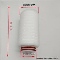 Lishi PP/PTFE Folded Microfiltration Filter Element 5 Inch white