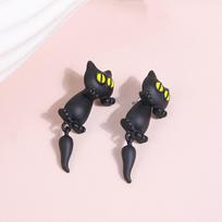 Color Carrot Fashion Design Raccoon Temperament Cat 3D Animal Earring Cartoon Stud Earrings Women Jewelry Korean  Earrings gray
