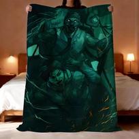 Dead by Daylight Throw Lightweight 240g Flannel Blanket Soft Skin-friendly for Summer Cooling 75x100cm (30x40inch) black