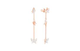 Swarovski Lilia Dirbtinio Krištolo Auskarai Moteriški Rožinio Aukso 5382364 Rose Gold beige