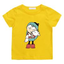 Hilda and Her Pet Zhizhi T-shirts Cotton Short Sleeve Boys Girls Children T Shirt Graphic Printing Tee 2T geltona
