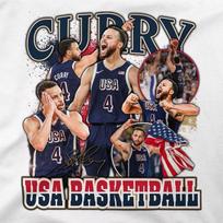 Stephen Curry Navy USA Basketball 2024 Summer Olympics White Shirt Unisex T-Shirt XL gray