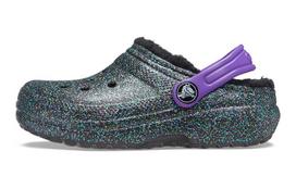 Crocs Classic Clog Fleece Lined Abrasion Resistant Clogs Black Kids' 205937-9BD 24-25