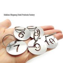 Stainless Steel Numbered Keychain Tag - Anti-Loss ID Pendant 131-140 sidabras