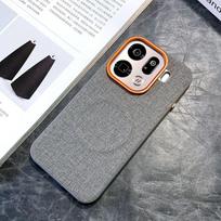 For OPPO Find X9 Pro Case Luxury PU Cloth Magnetic Wireless Charging Protective Back Cover Case For Find X9 X8 Pro X8S+Shell OPPO Find X9 pilka spalva
