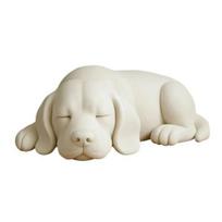3D Printed Sleeping Dog Figurines, White Lying Puppy Ornaments, Realistic Puppy Statue Decorations, Minimalist Desktop Decor for Office Home Cute balta