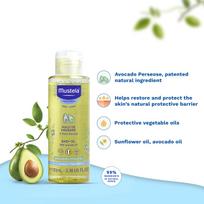 Mustela Baby Oil 100ml - Moisturizing Oil for Massage - with Natural Avocado, Pomegranate & Sunflower Oil - 3.38 fl. Oz beige