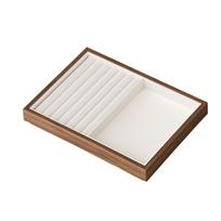 28 Grids Wood Rings Tray Velvet Jewelry Display Tray Convenient Ring Earring Holder  Home Style3