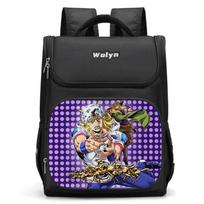JoJos Bizarre Adventure Kids Backpack School - Lightweight Ergonomic Oxford Fabric Bag With Reflective Safety Strip Black - Small black