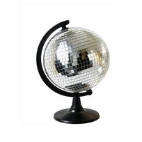 Mirror Disco Ball Globe Sculpture with Base Disco Ball Globe Tabletop Decors Decorative Ornament for Home Office Decors S sidabras
