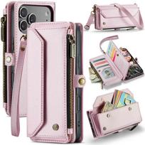 for iPhone Air/17/17 Pro/17 ProMax Case Wallet RFID Blocking with 7-Card Holder Zipper Bills,Wristlet Shoulder Strap Wallet Case iPhone Air gray