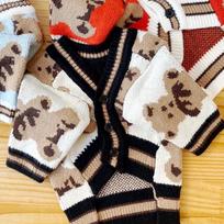 Winter Dog Clothes Chihuahua Soft Puppy Kitten High Striped Cardigan Warm Knitted Sweater Coat Fashion Clothing for Pet Dogs Cat XL beige