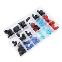 90Pcs/Set Car Auto A/C R134a R12 High Low Side AC Valve Core Dust Caps Set black