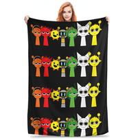 Žaidimo Sprunki Incredibox Antklodė Flanelinė Juokinga Šilta Mesti Antklodė Lovai Sofai Vasaros 30x40in black