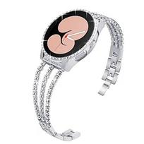 Nerūdijančio plieno apyrankė+korpusas Samsung Galaxy Watch 4/5 40mm 44mm blizganti deimantinė grandėlė moteriška apyrankė 20mm apyrankė+ekrano apsauga Galaxy Watch4 40mm gray