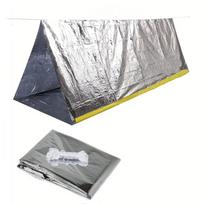 Dviejų asmenų skubios pastogės „Bivy“ išgyvenimo palapinės rinkinys „Mylar Tube“ palapinės miegmaišis, vandeniui atsparus lauko SOS terminis antklodė, daugkartinio naudojimo sidabras