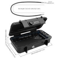 Waterproof Lock Box Portable 4-Digit Combination Safe Boxes with Removable Cable Anti-Theft Security Lockbox Outdoor Key Hider black