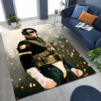 Madingas MJ Michael Jackson Pop Karaliaus meno kilimas miegamojo svetainės sofos namų durų kilimėlio dekorui, didelis neslystantis vaikų grindų kilimėlis 40x60cm( 15x23in )