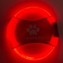 LED Light-Up Dog Frisbee Rechargeable Glowing Flying Disc for Dogs Durable Outdoor Night Training Toy Pet Products Supplies red
