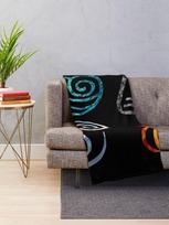 Avatar the Last Airbender Element Symbols Throw Blanket Perfect for Fans Soft Cozy Home Textile Living Room Decor Gift Idea Size: 75*100cm, Weight: 230 GSM gray