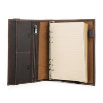 A5 Retro Notebook Soft Leather Padfolio Ring Binder Loose-Leaf Paper for Students Business Office School Stationery Supplies kava