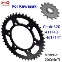 520 Front Rear Sprocket for Kawasaki EX250 EX300 EX400 R Z250 Z300 Z400 X300 BX250 KLE300 ER300 ER EX Z Ninja 250 300 400 ABS Front 14T black