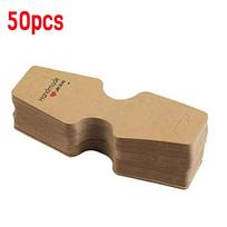50/100pcs Blank Paper Price Tag Foldable Display Cards Hang Label for Hairband Necklaces Bracelets Jewelry Packaging Accessories beige
