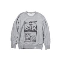 Uniqlo X Keith Haring Cartoon Print Crewneck Sweatshirt Unisex sweatshirt Gray 446371-03 M white