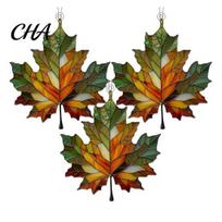 Thanksgiving Hanging Ornaments Acrylic Maple Leaf Suncatcher for Autumn Home Decor, Stained Glass Room Atmosphere Style Window Ornament Harvest A brown
